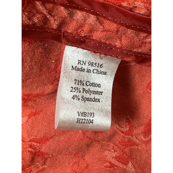 Coldwater Creek Floral Embossed Jacket Womens Size PM Cotton Blend Full Zip - Picture 10 of 14